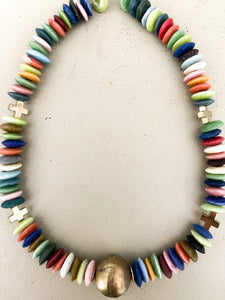 African Glass Necklace | Multi
