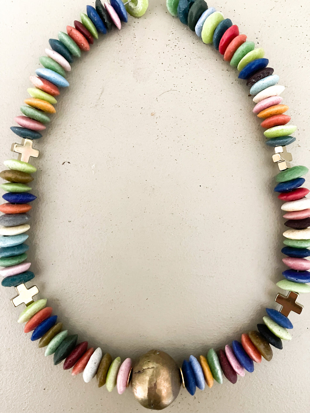 African Glass Necklace | Multi