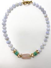 Agate Necklace with Rose Quartz