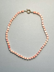Square Coral Knotted Necklace
