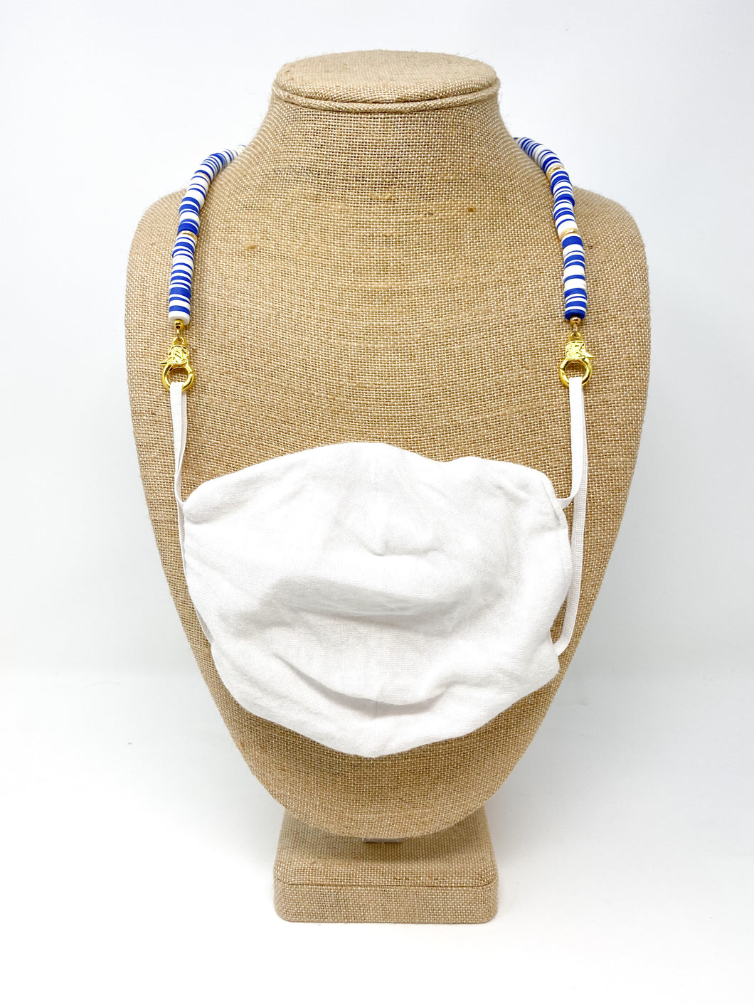 Clay Mask Necklace + Holder | Blue + White