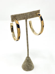 Leia Large Hide Hoops | Brown & Black