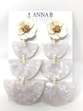 Paola Resin Earrings- Ivory + White