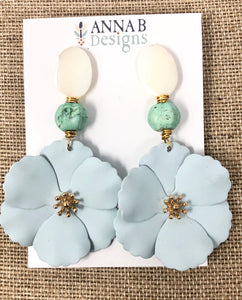 Bloem Floral Earrings | Powder Blue