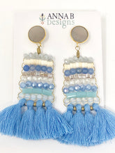Beaded Lily Earrings- Periwinkle