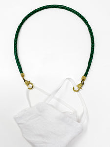 Faux Leather Mask Holder | Green