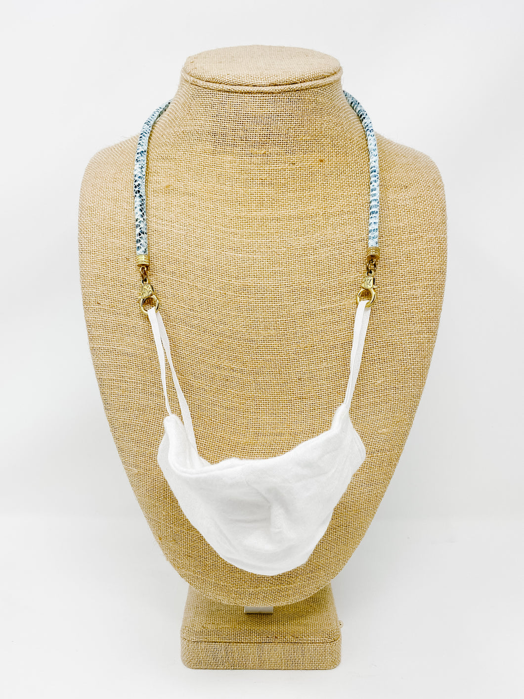 Faux Leather Mask Holder | Blue