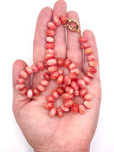 Pink Jade Knotted Necklace