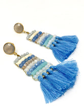 Beaded Lily Earrings- Periwinkle