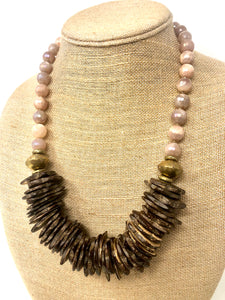 Moonstone Coconut Shell Necklace