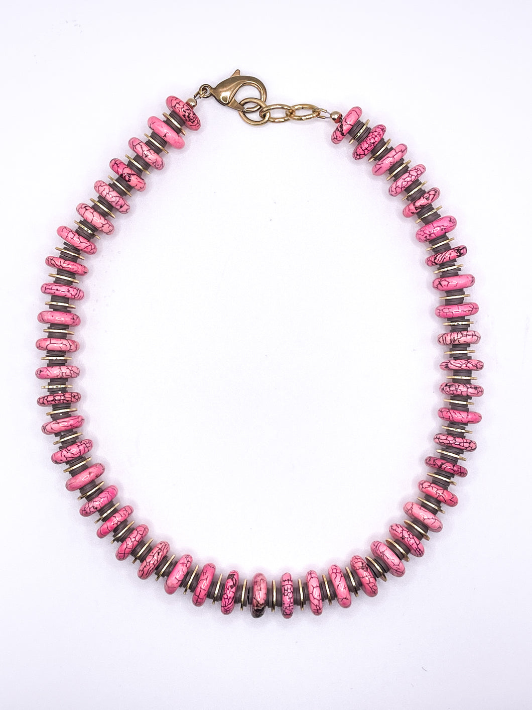 Pink Turquoise Necklace | Brown