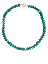 Green gemstone knotted necklace