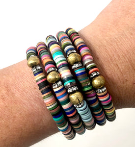 Dark Multicolor Clay bracelets