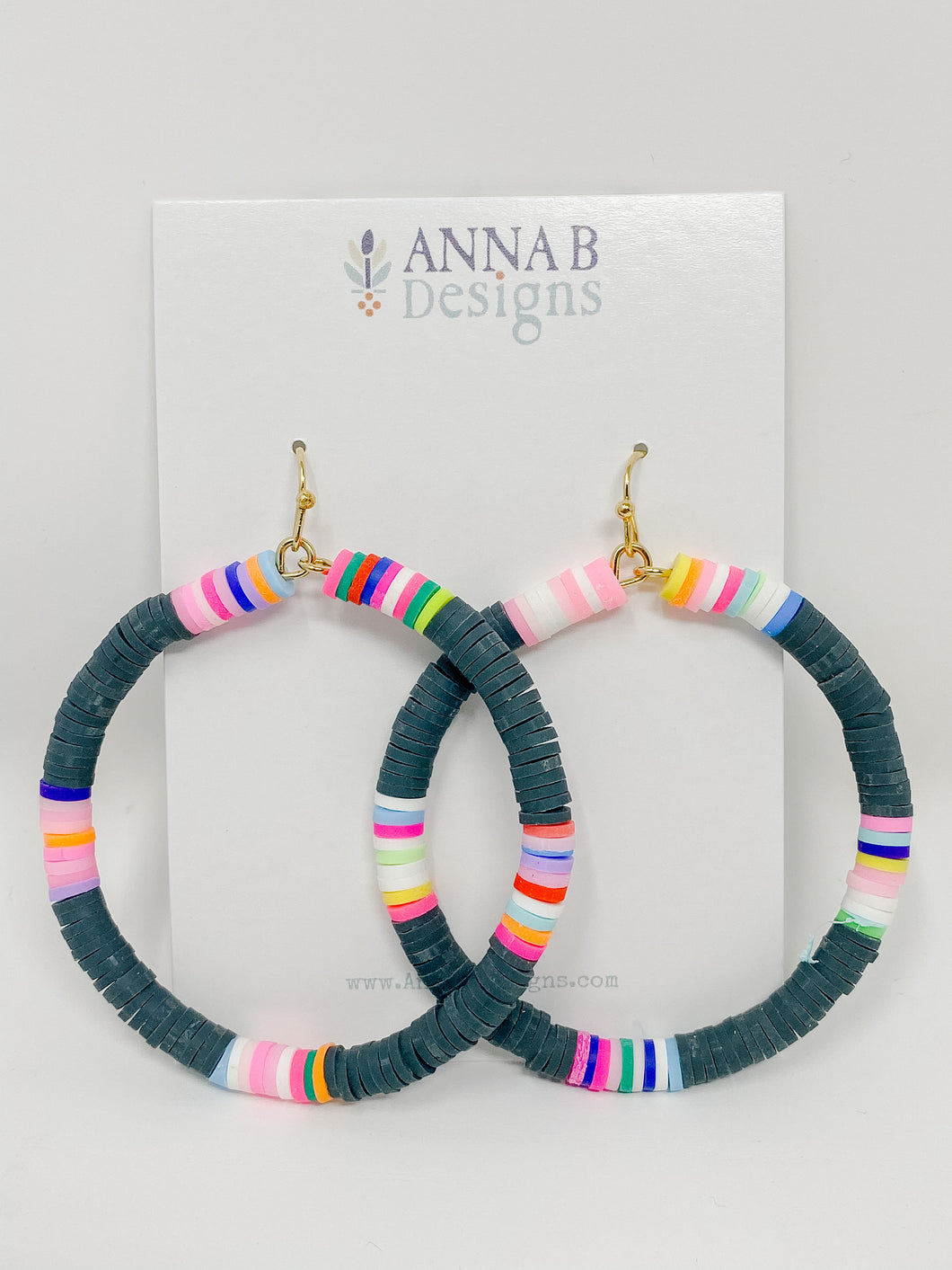Dani Clay Earrings | Charcoal Multi