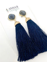 Cassandra Tassel Earrings- Navy