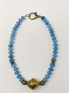 Blue Agate Pavé Necklace