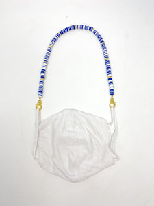 Clay Mask Necklace + Holder | Blue + White