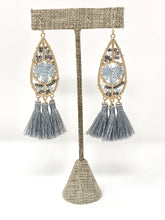 Beaded Isabel Earrings- Gray