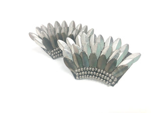 Aerin Beaded Earrings | Pewter + Silver