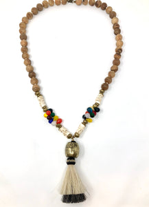 African Wedding Bead Tassel Necklace