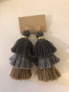 Triple tassel earrings