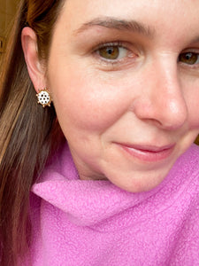 Polka Dot Pony Hair Studs