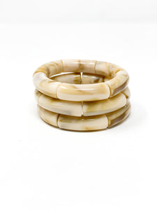 Acrylic Stretch Bracelets | Cream Swirl