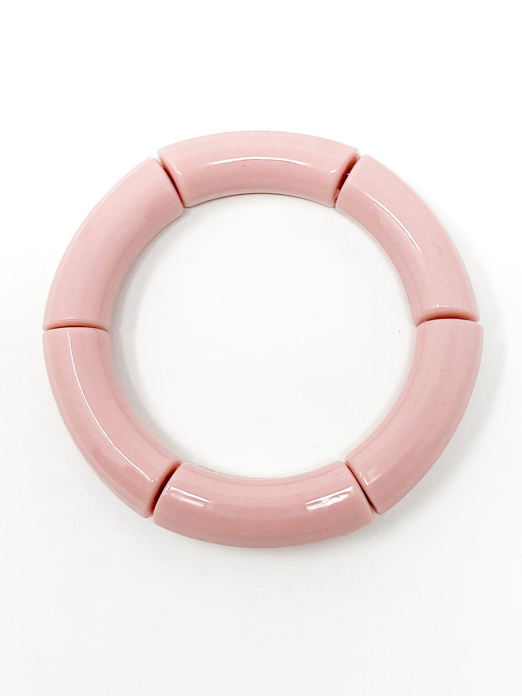 Acrylic Stretch Bracelets  Light Pink
