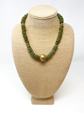 Taber African Glass Necklace | Olive