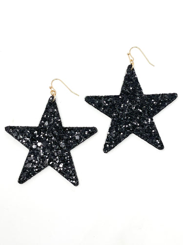 Gia Star Earrings | Black