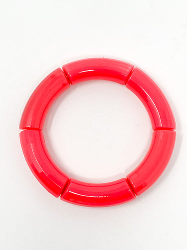 Acrylic Stretch Bracelets | Hot Pink
