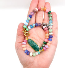 Rainbow necklace with bezel pendant