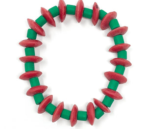 DeeDee Stretch bracelet | Red + Kelly Green