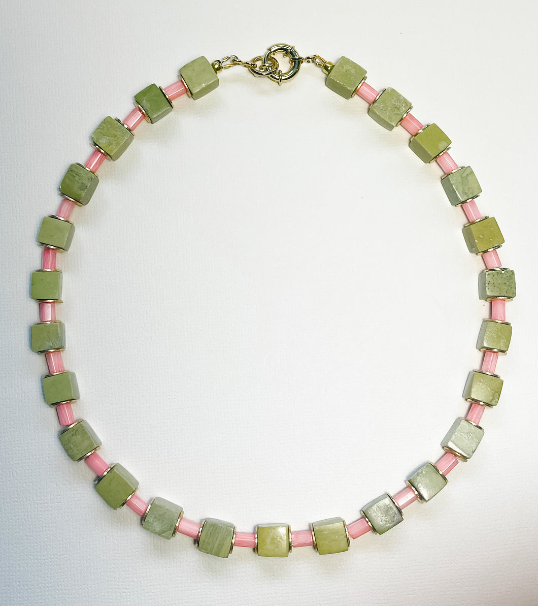 Citron and Coral Necklace