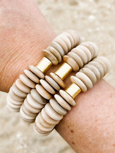 Wooden Stretch bracelet | Natural
