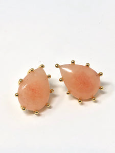 Clara Stud Earrings-Peach