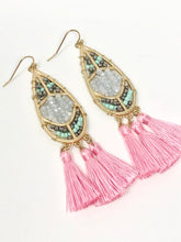 Beaded Isabel Earrings- Pink