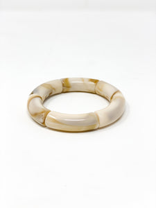 Acrylic Stretch Bracelets | Cream Swirl