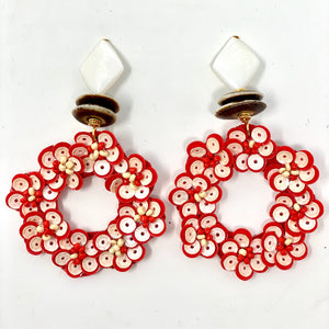 Marcia Beaded Earrings | Red