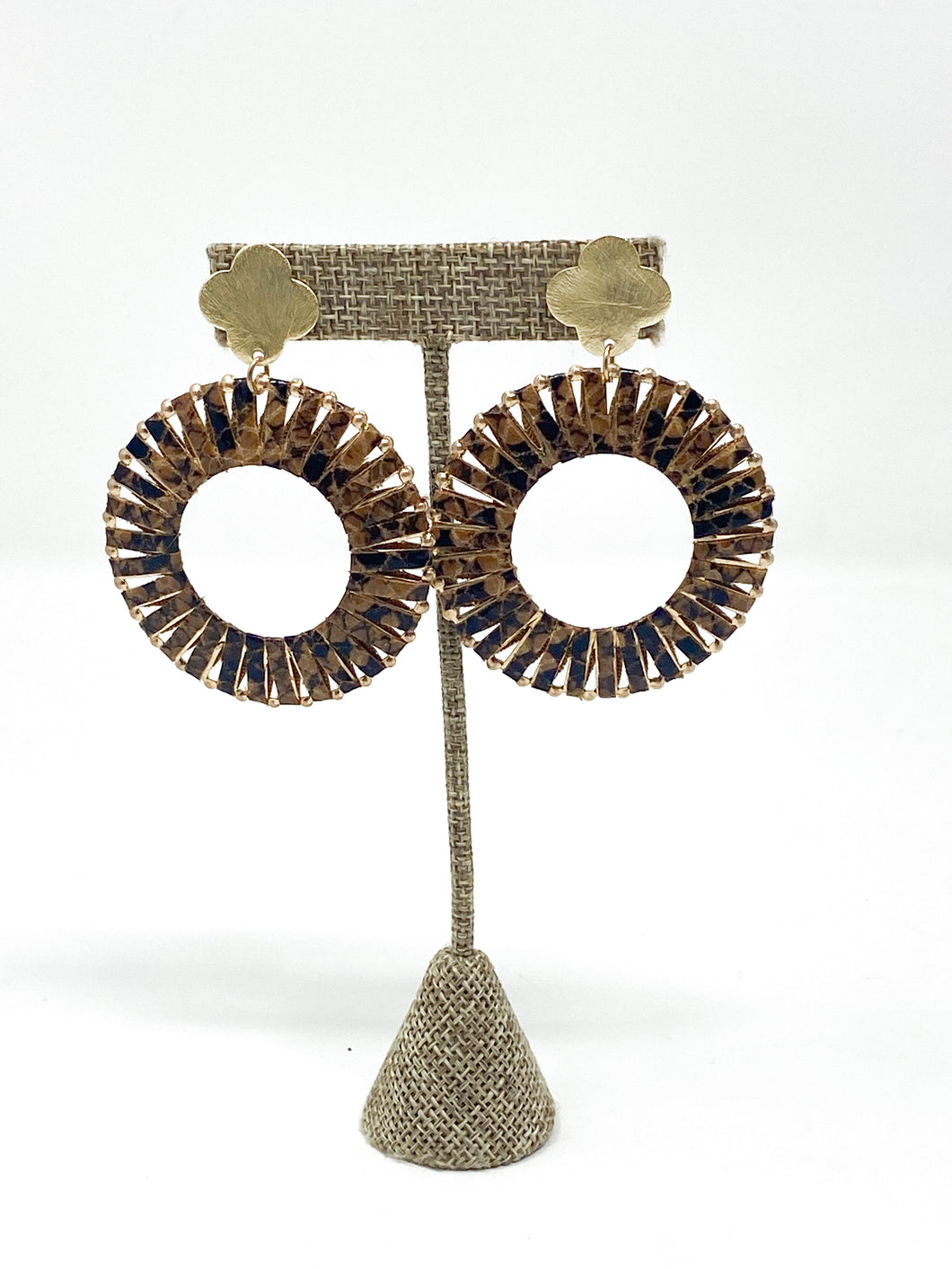Eliza Woven Earrings | Brown