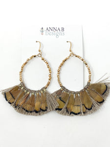Simmons Feather Earrings | Tan