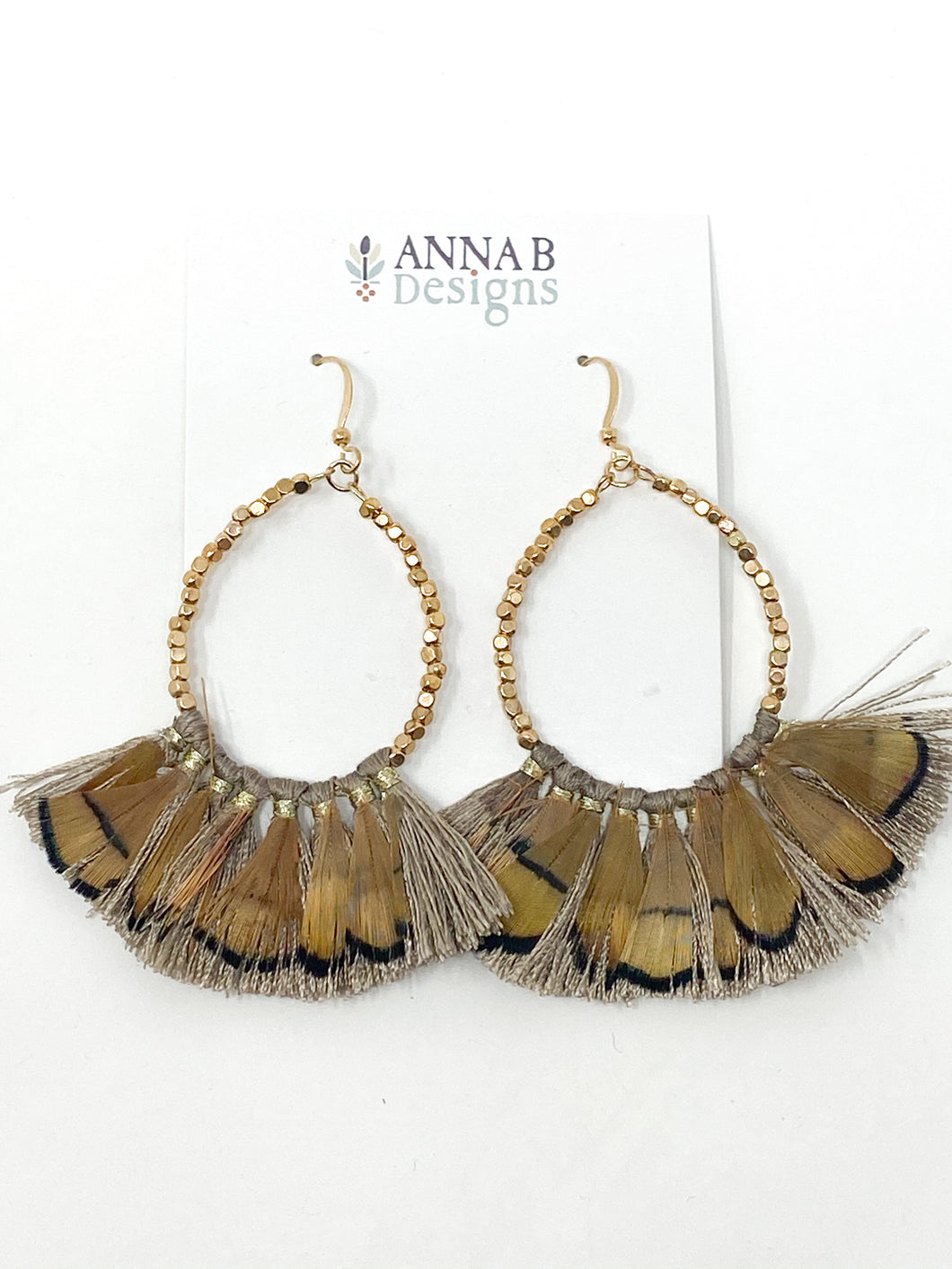Simmons Feather Earrings | Tan