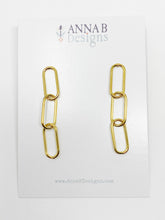 Paper Clip Chain Earrings | Gold