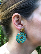 Beaded Stud Earrings- Pink + Gold