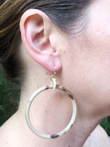 Horn Hoop Earrings-Light