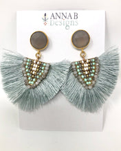 Corrine Silky Fringe Earrings-Light Blue
