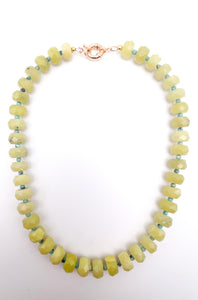 Yellow Jade + Turquoise Necklace