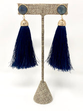 Cassandra Tassel Earrings- Navy