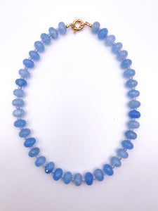 Periwinkle Quartz + African Glass Necklace