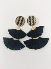 Penny Raffia Earrings- Black